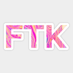 Neon Pink Swirl FTK Sticker